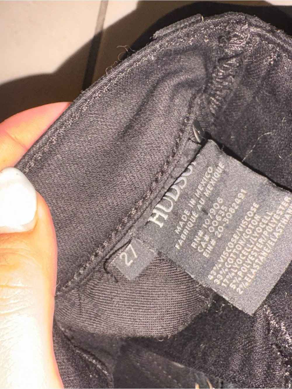 Hudson Jeans Black Lace-Up Skinny Jeans size 27